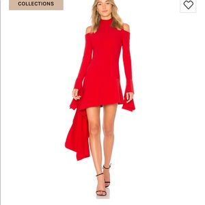 Alexis red dress cut out shoulders